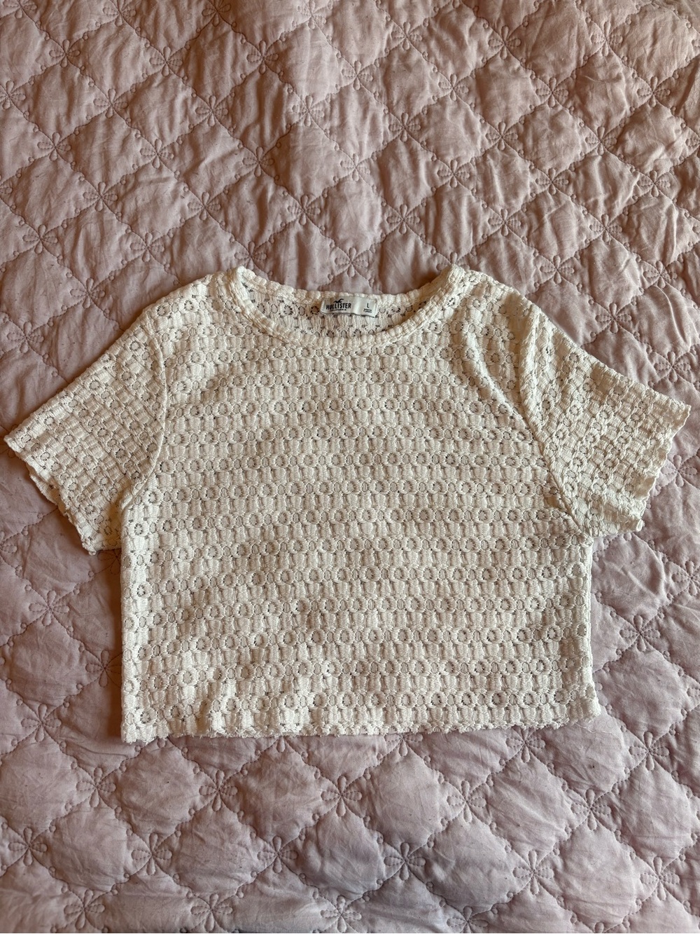 Hollister Co. white lace crop top